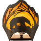 Meyda Lighting Bear at Dawn 174333 8" Textured Black Right Wall Sconce With Amber Mica Shade Glass