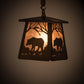 Meyda Lighting Bear at Dawn 182073 10" Antique Copper Mini Pendant Light With Silver Mica Shade Glass