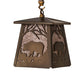 Meyda Lighting Bear at Dawn 182073 10" Antique Copper Mini Pendant Light With Silver Mica Shade Glass