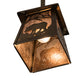 Meyda Lighting Bear at Dawn 182073 10" Antique Copper Mini Pendant Light With Silver Mica Shade Glass
