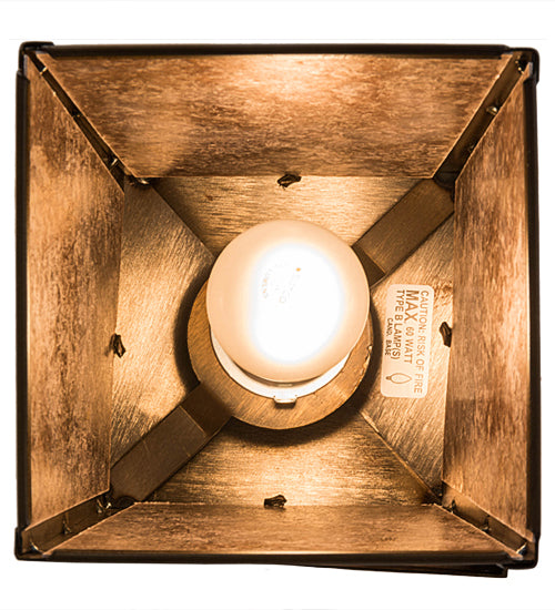 Meyda Lighting Bear at Dawn 182073 10" Antique Copper Mini Pendant Light With Silver Mica Shade Glass