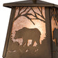 Meyda Lighting Bear at Dawn 182073 10" Antique Copper Mini Pendant Light With Silver Mica Shade Glass