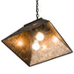 Meyda Lighting Bear at Dawn 185546 22" 2-Light Textured Black Pendant Light With Amber Mica Shade Glass