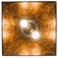 Meyda Lighting Bear at Dawn 185546 22" 2-Light Textured Black Pendant Light With Amber Mica Shade Glass
