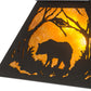 Meyda Lighting Bear at Dawn 185546 22" 2-Light Textured Black Pendant Light With Amber Mica Shade Glass