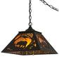 Meyda Lighting Bear at Dawn 185546 22" 2-Light Textured Black Pendant Light With Amber Mica Shade Glass