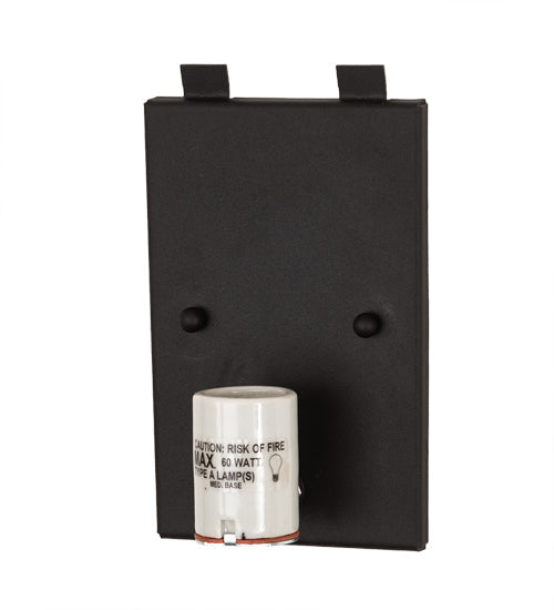 Meyda Lighting Bear at Dawn 212506 8" Textured Black Right Wall Sconce With Amber Mica Shade Glass
