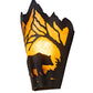 Meyda Lighting Bear at Dawn 212506 8" Textured Black Right Wall Sconce With Amber Mica Shade Glass