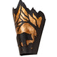 Meyda Lighting Bear at Dawn 212506 8" Textured Black Right Wall Sconce With Amber Mica Shade Glass