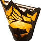 Meyda Lighting Bear at Dawn 212506 8" Textured Black Right Wall Sconce With Amber Mica Shade Glass