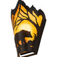 Meyda Lighting Bear at Dawn 212506 8" Textured Black Right Wall Sconce With Amber Mica Shade Glass