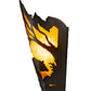 Meyda Lighting Bear at Dawn 212506 8" Textured Black Right Wall Sconce With Amber Mica Shade Glass