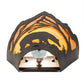 Meyda Lighting Bear at Dawn 212506 8" Textured Black Right Wall Sconce With Amber Mica Shade Glass