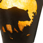 Meyda Lighting Bear at Dawn 212506 8" Textured Black Right Wall Sconce With Amber Mica Shade Glass