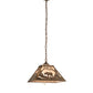 Meyda Lighting Bear at Dawn 22" 2-Light Antique Copper Pendant Light With Silver Mica Shade Glass