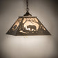 Meyda Lighting Bear at Dawn 22" 2-Light Antique Copper Pendant Light With Silver Mica Shade Glass