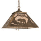 Meyda Lighting Bear at Dawn 22" 2-Light Antique Copper Pendant Light With Silver Mica Shade Glass