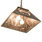 Meyda Lighting Bear at Dawn 22" 2-Light Antique Copper Pendant Light With Silver Mica Shade Glass