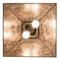 Meyda Lighting Bear at Dawn 22" 2-Light Antique Copper Pendant Light With Silver Mica Shade Glass