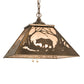 Meyda Lighting Bear at Dawn 22" 2-Light Antique Copper Pendant Light With Silver Mica Shade Glass