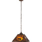 Meyda Lighting Bear at Dawn 22" 2-Light Cafe Noir Pendant Light With Amber Mica Shade Glass