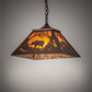 Meyda Lighting Bear at Dawn 22" 2-Light Cafe Noir Pendant Light With Amber Mica Shade Glass