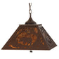 Meyda Lighting Bear at Dawn 22" 2-Light Cafe Noir Pendant Light With Amber Mica Shade Glass