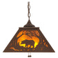 Meyda Lighting Bear at Dawn 22" 2-Light Cafe Noir Pendant Light With Amber Mica Shade Glass
