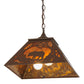 Meyda Lighting Bear at Dawn 22" 2-Light Cafe Noir Pendant Light With Amber Mica Shade Glass