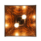 Meyda Lighting Bear at Dawn 22" 2-Light Cafe Noir Pendant Light With Amber Mica Shade Glass