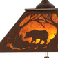 Meyda Lighting Bear at Dawn 22" 2-Light Cafe Noir Pendant Light With Amber Mica Shade Glass