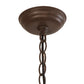 Meyda Lighting Bear at Dawn 22" 2-Light Cafe Noir Pendant Light With Amber Mica Shade Glass