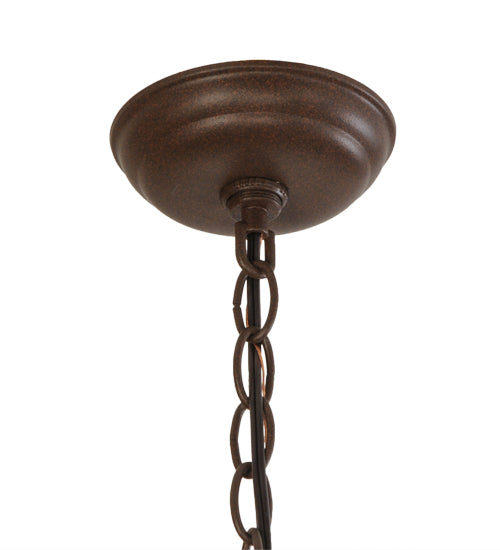 Meyda Lighting Bear at Dawn 22" 2-Light Cafe Noir Pendant Light With Amber Mica Shade Glass