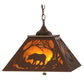 Meyda Lighting Bear at Dawn 22" 2-Light Cafe Noir Pendant Light With Amber Mica Shade Glass