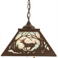 Meyda Lighting Bear at Dawn 22" 2-Light Cafe Noir Pendant Light With Sky Blue Opal Shade Glass