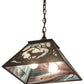 Meyda Lighting Bear at Dawn 22" 2-Light Cafe Noir Pendant Light With Sky Blue Opal Shade Glass