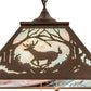 Meyda Lighting Bear at Dawn 22" 2-Light Cafe Noir Pendant Light With Sky Blue Opal Shade Glass