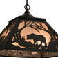 Meyda Lighting Bear at Dawn 22" 2-Light Textured Black Pendant Light With Silver Mica Shade Glass