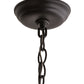 Meyda Lighting Bear at Dawn 22" 2-Light Textured Black Pendant Light With Silver Mica Shade Glass