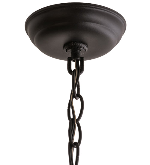 Meyda Lighting Bear at Dawn 22" 2-Light Textured Black Pendant Light With Silver Mica Shade Glass
