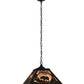 Meyda Lighting Bear at Dawn 22" 2-Light Textured Black Pendant Light With Silver Mica Shade Glass