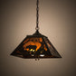Meyda Lighting Bear at Dawn 22" 2-Light Timeless Bronze Pendant Light With Amber Mica Shade Glass