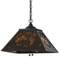 Meyda Lighting Bear at Dawn 22" 2-Light Timeless Bronze Pendant Light With Amber Mica Shade Glass