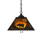 Meyda Lighting Bear at Dawn 22" 2-Light Timeless Bronze Pendant Light With Amber Mica Shade Glass