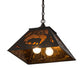 Meyda Lighting Bear at Dawn 22" 2-Light Timeless Bronze Pendant Light With Amber Mica Shade Glass