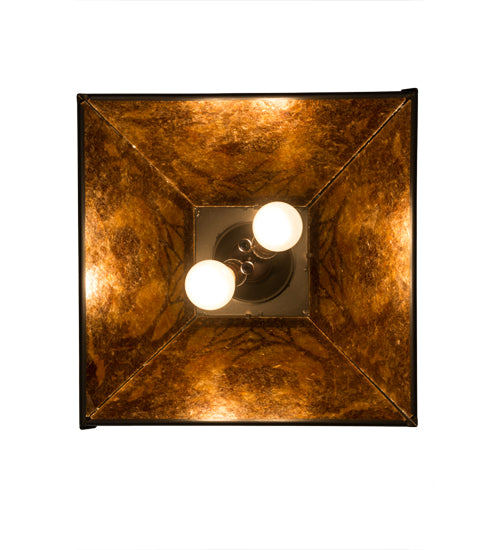 Meyda Lighting Bear at Dawn 22" 2-Light Timeless Bronze Pendant Light With Amber Mica Shade Glass