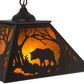Meyda Lighting Bear at Dawn 22" 2-Light Timeless Bronze Pendant Light With Amber Mica Shade Glass
