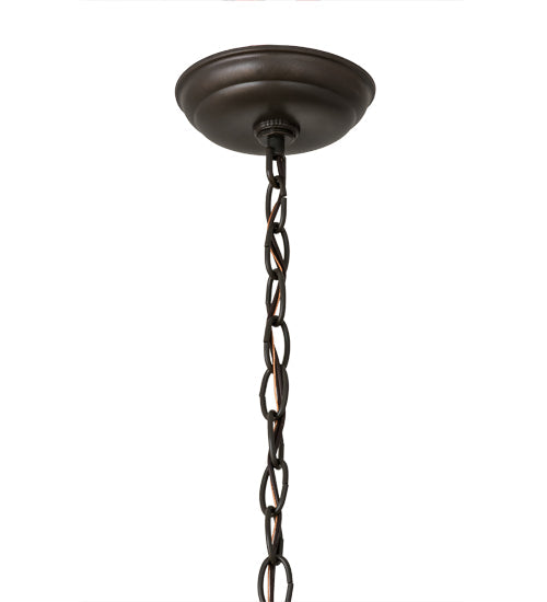 Meyda Lighting Bear at Dawn 22" 2-Light Timeless Bronze Pendant Light With Amber Mica Shade Glass