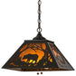 Meyda Lighting Bear at Dawn 22" 2-Light Timeless Bronze Pendant Light With Amber Mica Shade Glass