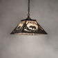 Meyda Lighting Bear at Dawn 22" 2-Light Timeless Bronze Pendant Light With Silver Mica Shade Glass